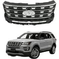 thumbnail image 1 of LABLT Front Bumper Grille Grill Silver Coated Replacement for Explorer 2016 2017, 1 of 5