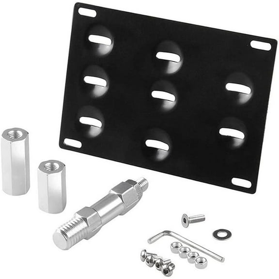 LABLT Front Bumper Tow Hook License Plate Mount Bracket Holder for 08-15 Audi A4 A5 A7