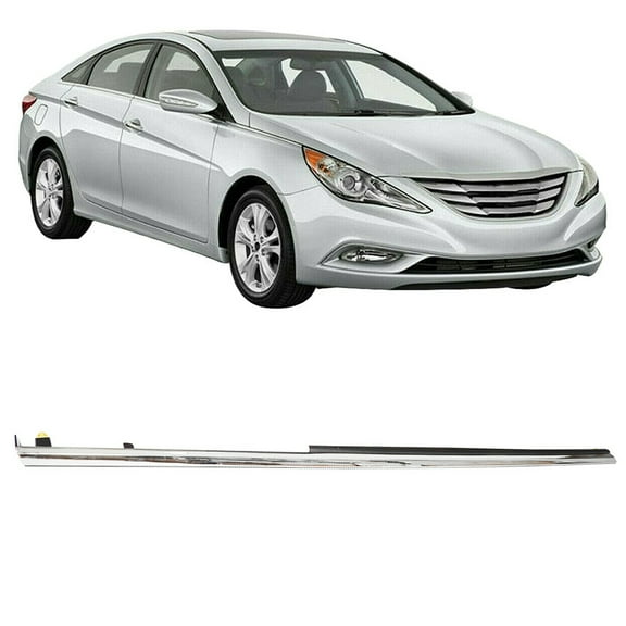 LABLT Front Passenger Side Fender Garnish Chrome Molding Trim Fit For 2011-2014 Sonata
