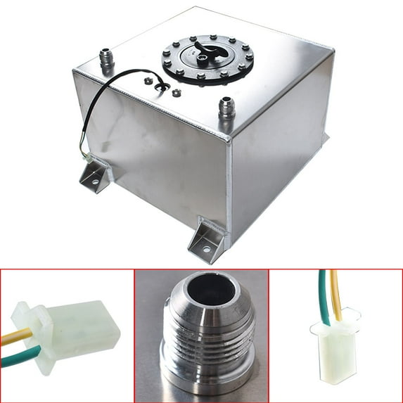 LABLT Fuel Tank with Built-in Level Sender 5 Gallon Coated Aluminum Fuel Cell Gas Tank W/Level Sender Racing/Drifting Polished Aluminum