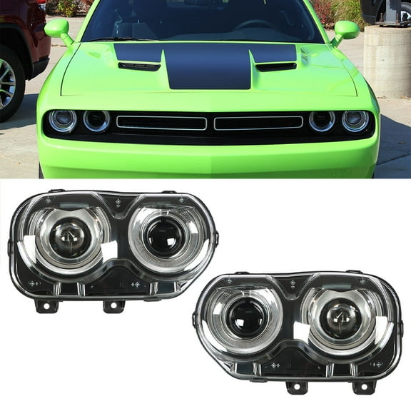 LABLT Halogen Headlight Lamp Assembly Left and Right Sides for 2015-2018 Dodge Challenger Driver and Passenger Side