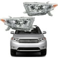 thumbnail image 2 of Pair Chrome Headlights Assembly For 2011-2013 Toyota Highlander - Halogen With Projector 2 of 3