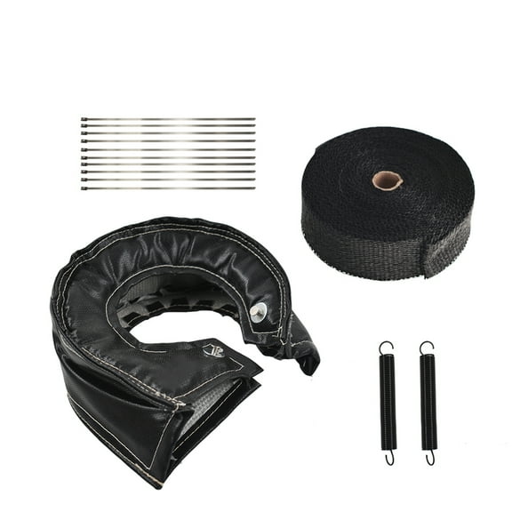 LABLT Heat Shield Blanket Cover T6 Turbo and 2Inch 50FT Exhaust Header Wrap Tape Black