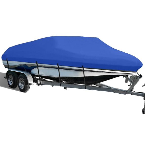 LABLT Heavy Duty Gray PEVA Boat Cover with 5 Straps