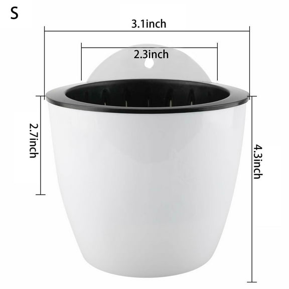 LABLT New 7 Pack Self-Watering Plant Flower Pot Wall Hanging Plastic Planters W/Hooks