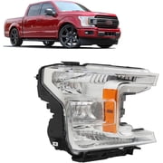 LABLT Passenger Side Headlights Assembly Halogen Replacement for F150 2018-2020 Housing Chrome Lamp RH 1PC KL3Z13008C