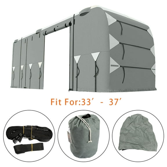 LABLT RV Cover Storage Anti-UV For Class A Motorhome Trailer Camper W/Zipper 33'-37'