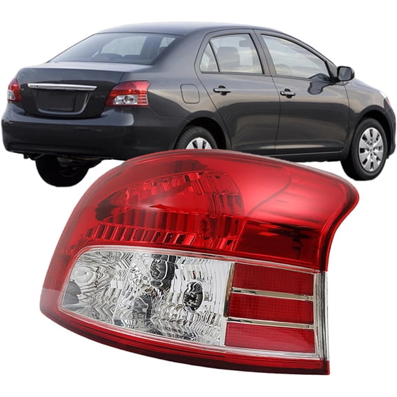 LABLT Rear Brake Tail Lights Assembly Replacement for Toyota Yaris Sedan 2007-2012 RH Passenger Side Tail Lamps 8155152600, TO2819133