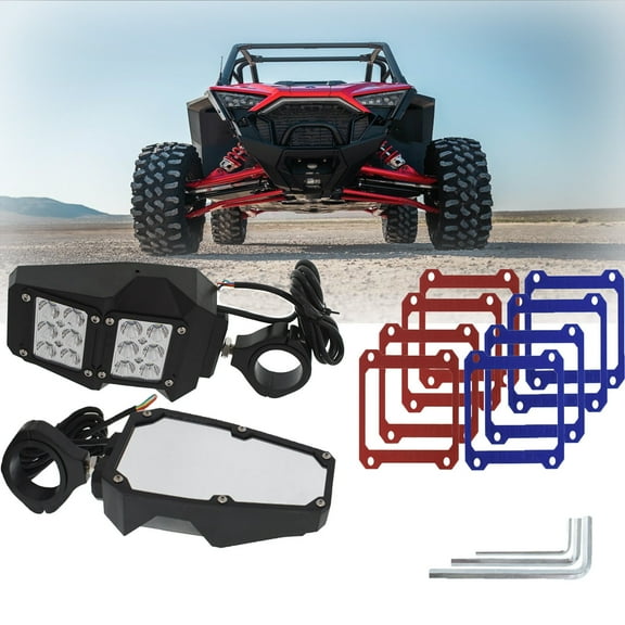 LABLT Rear View Side Mirrors W/ LED Lights1.75-2 Roll Cage Replacement for UTV Polaris RZR
