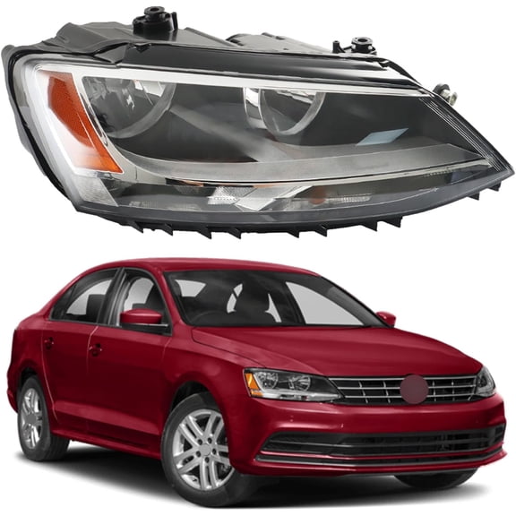 LABLT Replacement for Jetta 2011-2018 Halogen Headlight Assembly Headlamp Right Passenger Side VW2503146