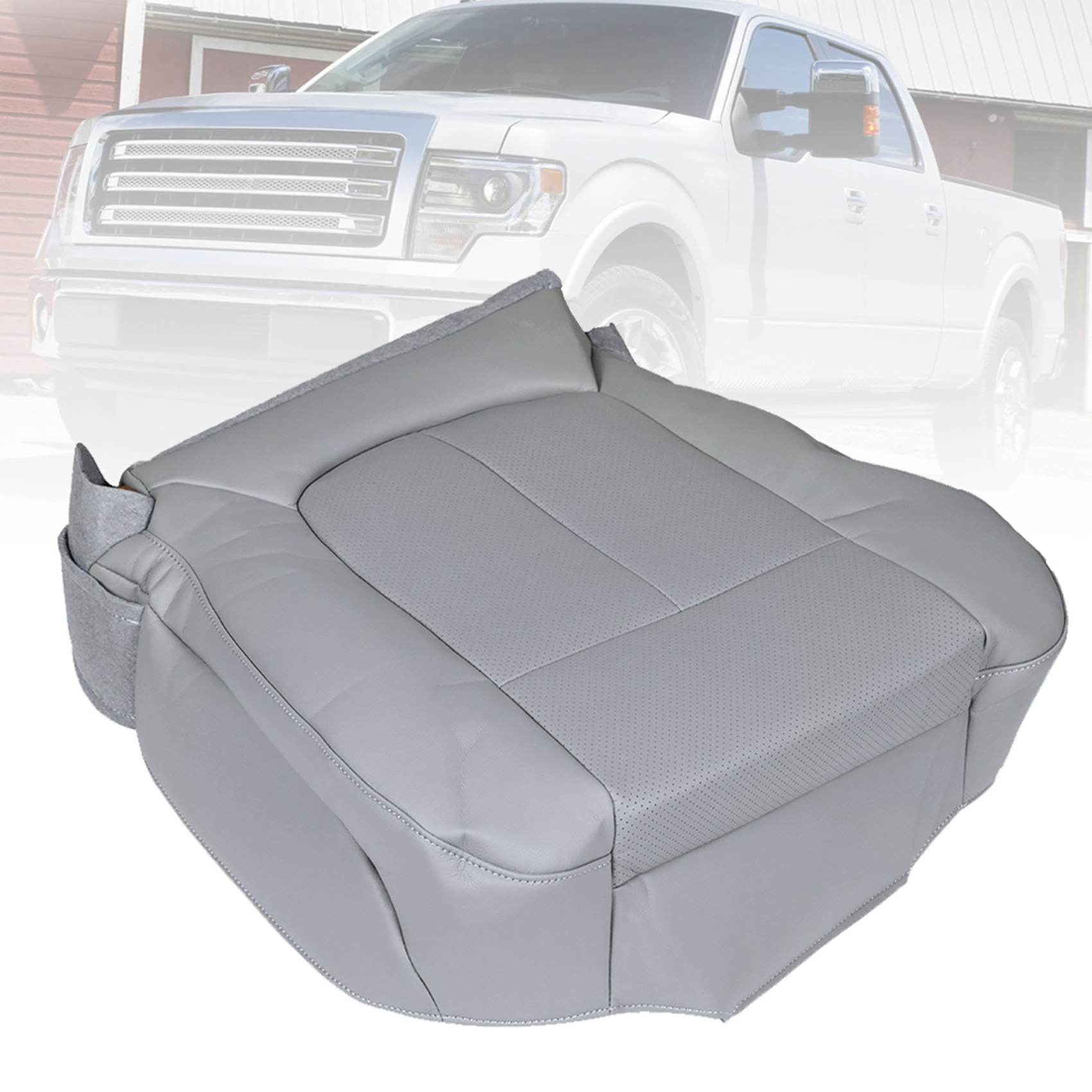 Soillar Replacement Cloth Seat Cover For 2011-2014 Ford F150 Driver Bottom – Adobe Tan