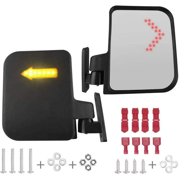 LABLT Side Mirrors With Led Turn Signal Light Golf Cart Rear View Mirrors for EZGO