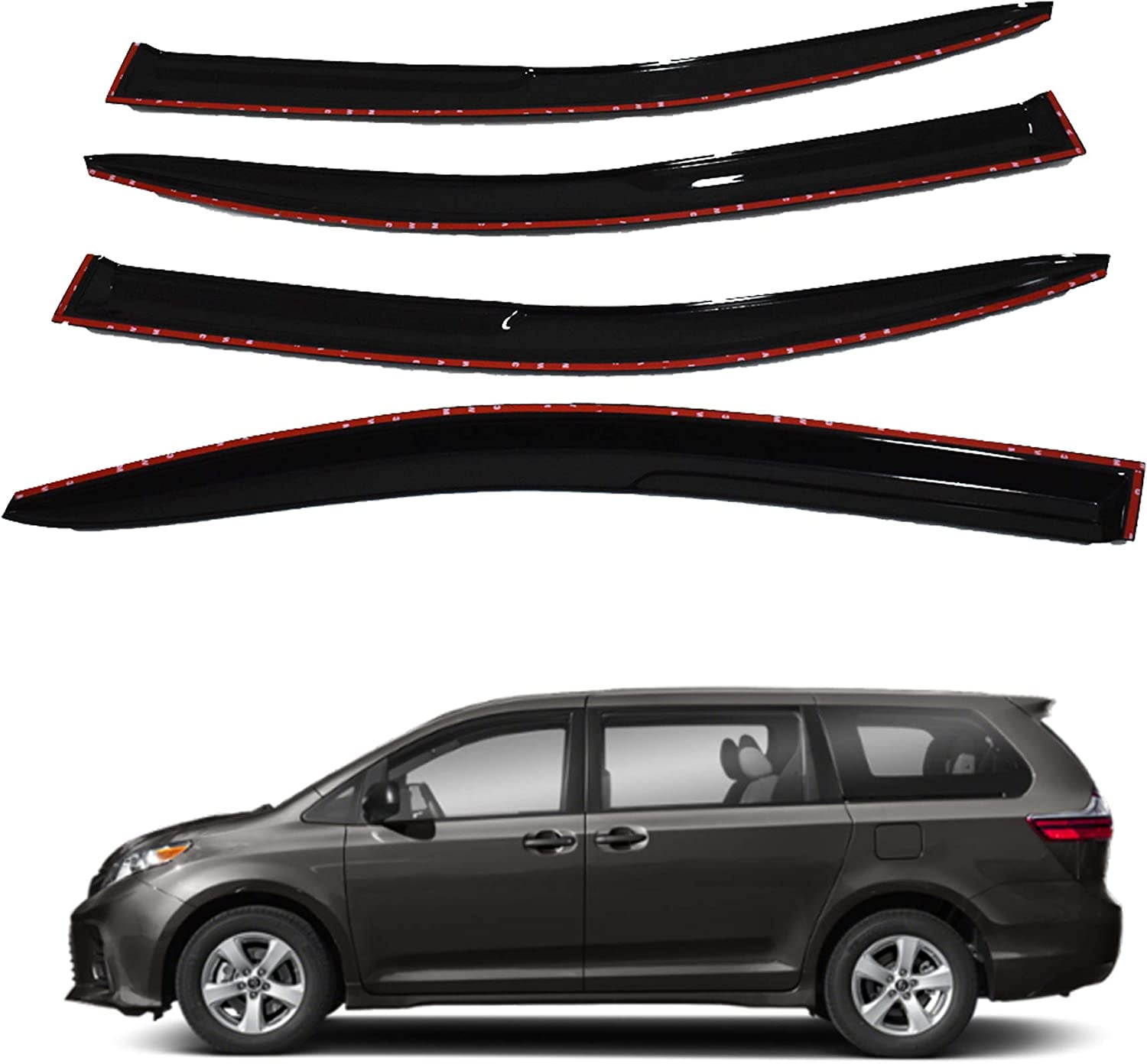 LABLT Side Window Vent Visor Rain Guard Deflector Replacement for 2011-2019 Toyota Sienna