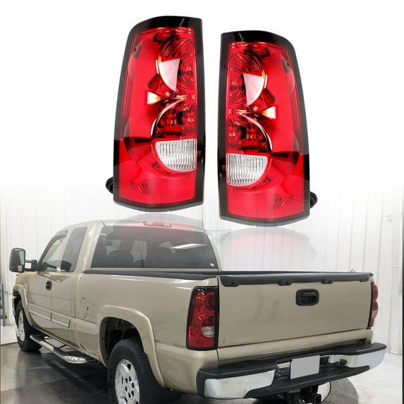 LABLT Tail Light Assembly Left and Right Side Replacement for Chevy Silverado 2003-2006 GM2800174 GM2801174 Turn Signal Lamp Car Brake Light