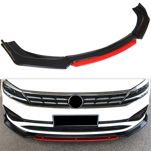 LABLT Universal Car Glossy Black 2 Layer Front Bumper Lip Spoiler Splitter Protector
