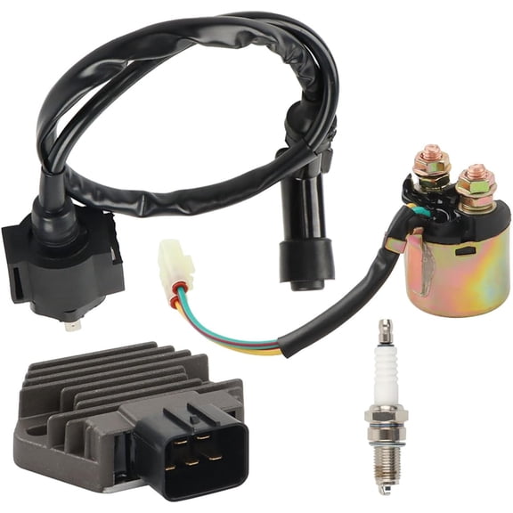 LABLT Voltage Regulator Rectifier with Starter Solenoid Relay and Ignition Coil Replacement for Rancher 350 TRX350FE TRX350FM TRX350TE TRX350TM 2000-2006 Foreman 450 TRX450ES 1998-2001