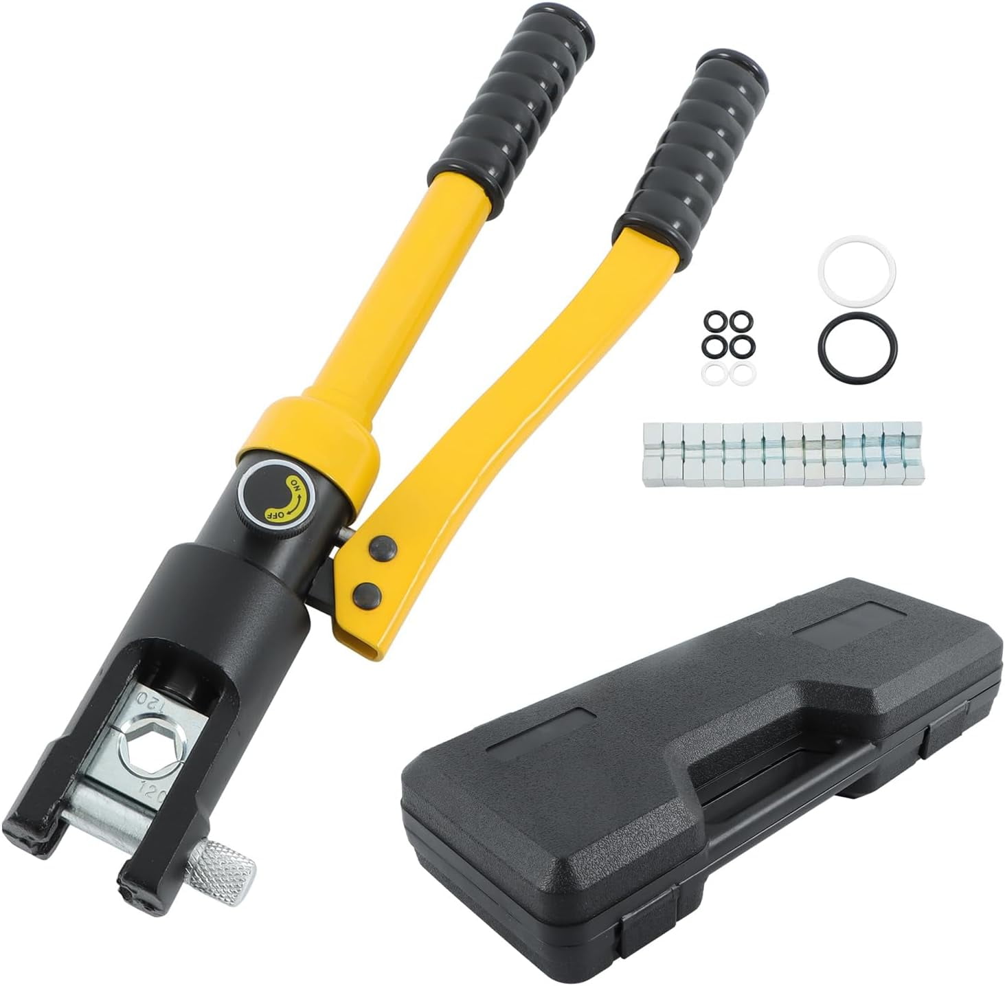 LABLT YQK-120 Hydraulic Crimping Tool 8MT Hydraulic Wire Crimper with 8 Pairs of Dies Fit for Welding Cables, Electrical Cables and Power Wires