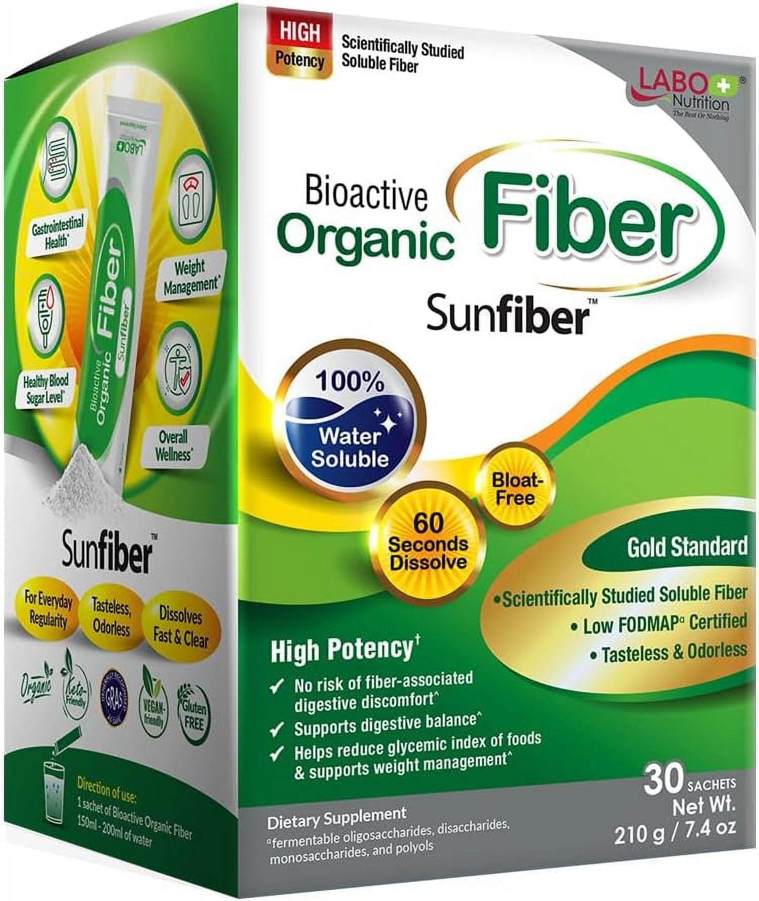 LABO Nutrition Bioactive Organic Fiber, Sunfiber Soluble Prebiotic