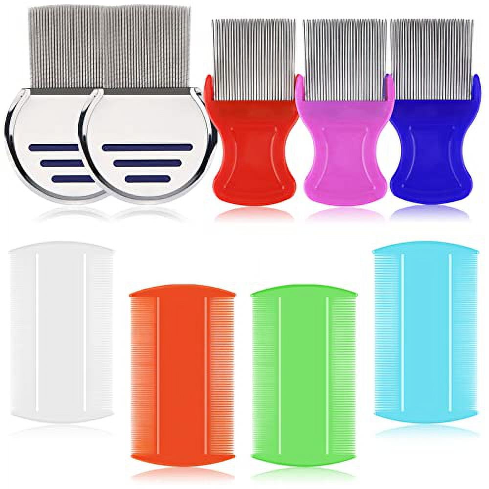 LABOTA 9 Pcs Lice .. Combs, Flea Combs, Hair .. Comb Double Sided Fine .. Tooth Combs, Removal