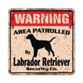 thumbnail image 1 of LABRADOR RETRIEVER Vintage Security Sign Area Patrolled pet dog hunter hunting lab gift Rigid Plastic | Indoor/Outdoor | 17" Wide, 1 of 4