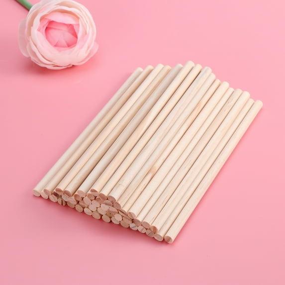 LABRIMP 100Pcs Craft Dowels for Building Models Wooden Round Dowel Rods for Adults