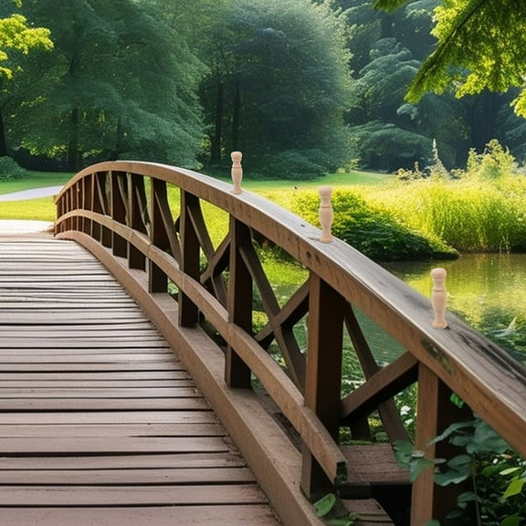 LABRIMP 10Pcs Khaki Wood Spindles Roman Pillar Decorative For Furniture Crafts 7.2x1.8x1.8in