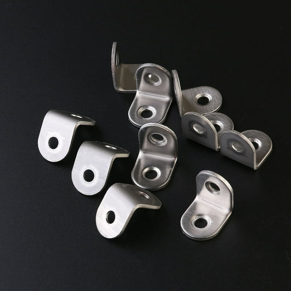 LABRIMP 10Pcs Right Angle Brackets Heavy Duty Corner Brace for Home Use 25x25x16mm 2mm Thick Silver