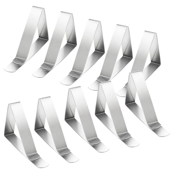 LABRIMP 10Pcs Tablecloth Holders Clips Stainless Steel Triangle for Table Cover Hold Down in Home and Events