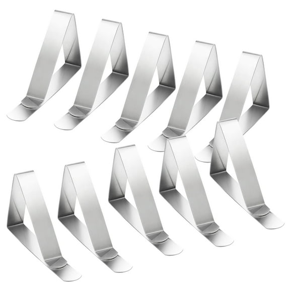 LABRIMP 10-Pack Stainless Steel Tablecloth Clips Triangle Holders for Secure Table Cover Fastening at Home and Events