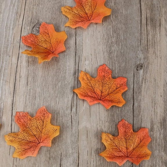 LABRIMP 150Pcs Fall Maple Leaves Yellow With For Diy Craft And