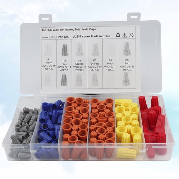 LABRIMP 158Pcs Electrical Connectors Plugs High Quality Plastic Awg22 14mm