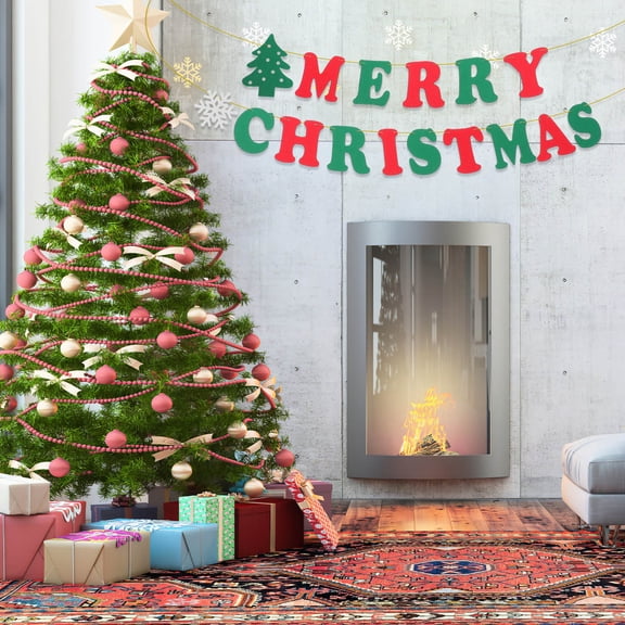 LABRIMP Christmas Decor Bunting Merry Christmas Letters Snowflakes 15Pcs
