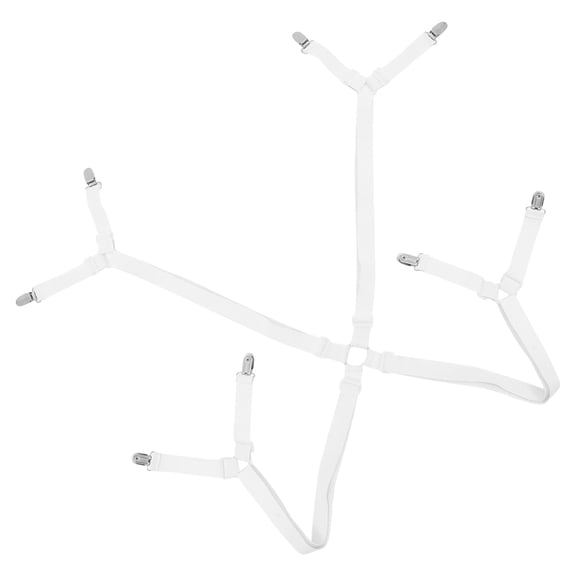 LABRIMP 1Pack Bed Sheet Grippers White Metal Chinlon Plastic Bed Sheet Clips Keep Sheets in Place Triangle
