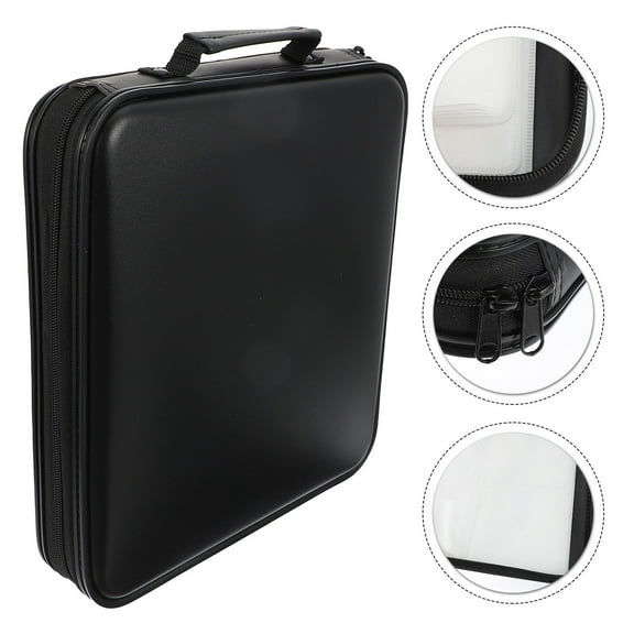LABRIMP 1Pcs CD Storage Case for DVDs with Large Capacity in Black Nonwoven and PP Material