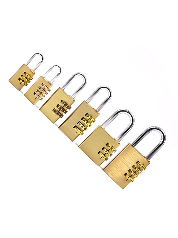 1Pc Durable Golden Backpack Combination Lock with 4 Digit Number for Safety