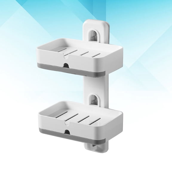 LABRIMP White ABS Soap Holder Wall Mounted with Suction Cup for Bathroom Soap Saver