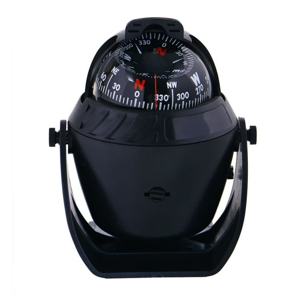 LABRIMP 1Set Black Abs 5.4x4x3.7in Illuminated Marine Compass for Mariners