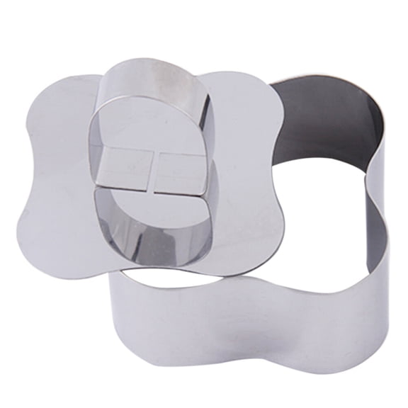 LABRIMP Stainless Steel Baking Molds Set with Curved Border Shape, Kitchen Tool, , 11.8 x 11.8 x 1.57 Inches