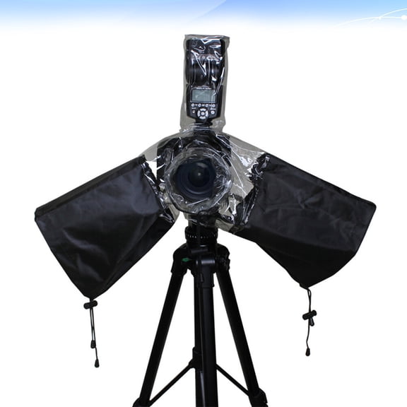 LABRIMP Camera Rain Cover With Lens Hood Dustproof Flashing Cover For Use Against Rain Grit Black