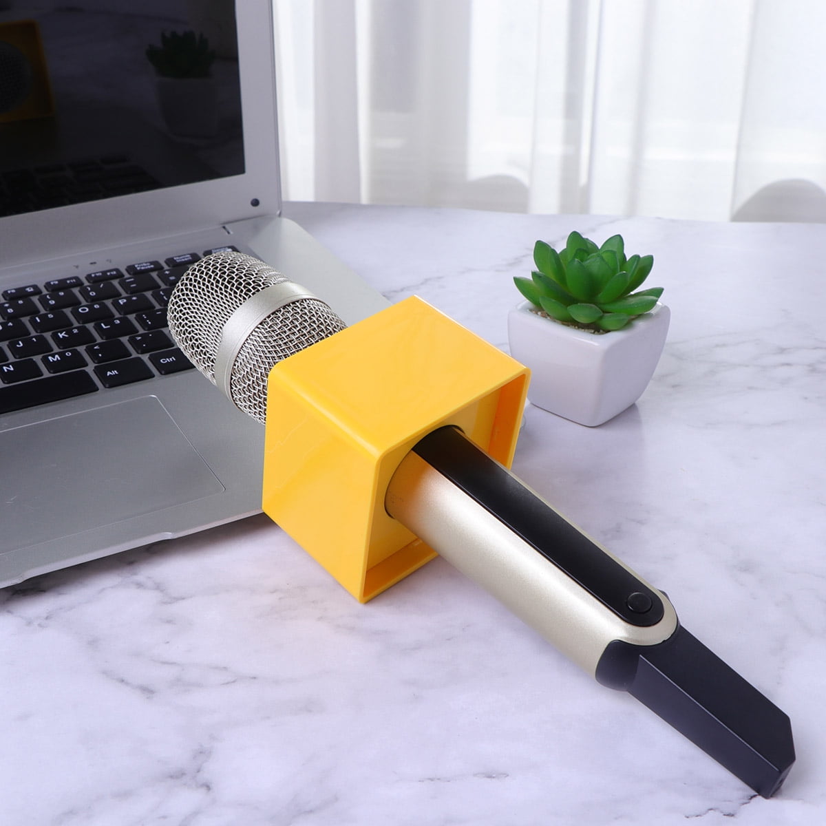 LABRIMP 1Set Mic Accessory for Microphone Logo Display in Yellow ABS ...