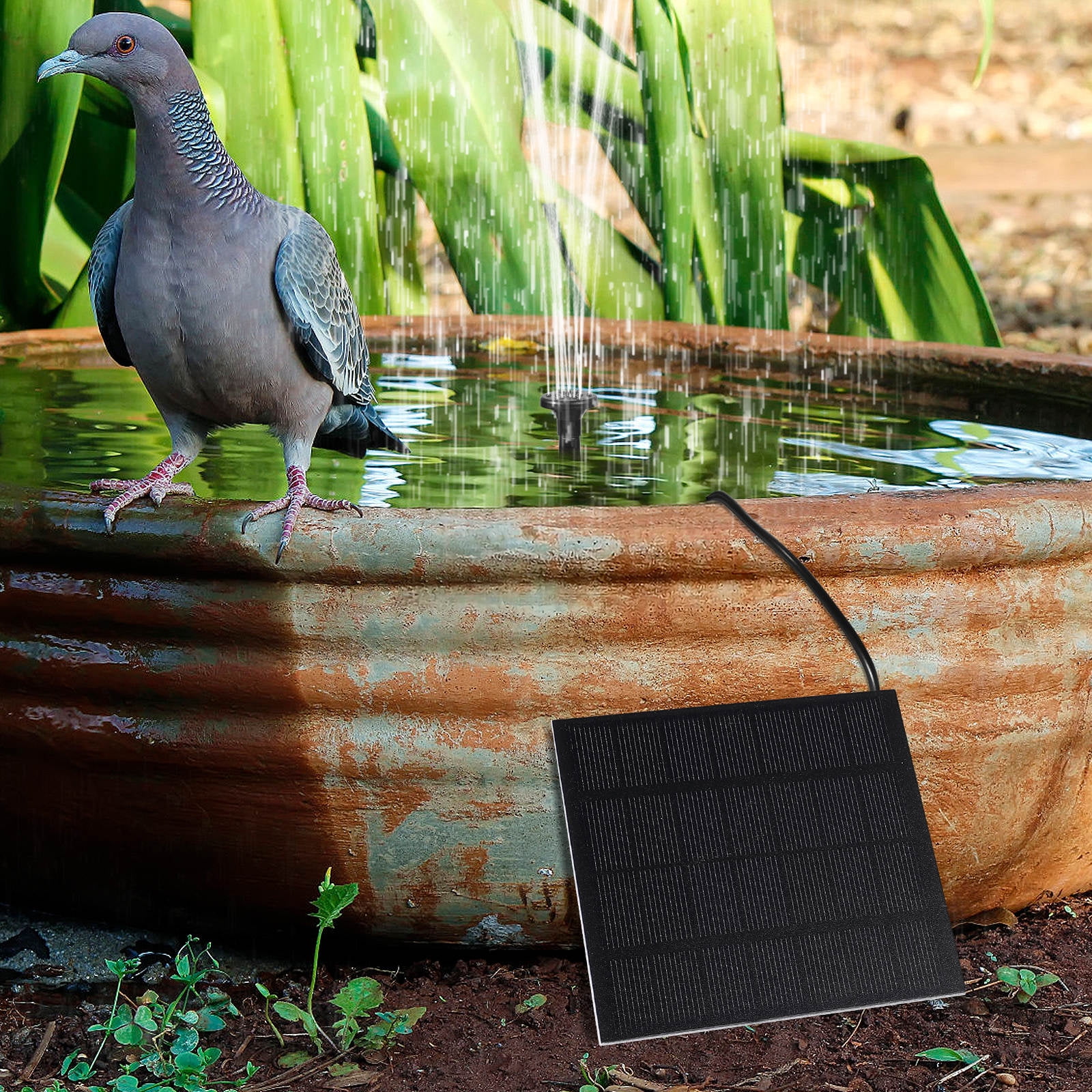 LABRIMP 1Set Solar Powered Fountain Pump Silicone Submersible for Home Owners Garden Enthusiasts 180Lh