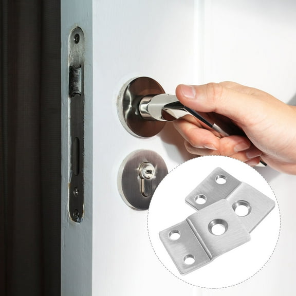 LABRIMP 2Pcs Extended Strike Plates for Doors Silver 3.3X2.3in with M5 Threaded Connection