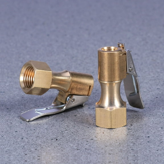 LABRIMP 2Pcs Lock Inflate Air Chuck Tire Inflator Quick Connect Straight Brass