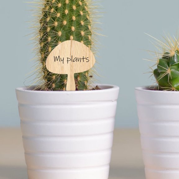 LABRIMP 30 Pcs Beige Plant Labels, Garden Markers for Herbs, Flowers, Vegetables, , Nursery Pots