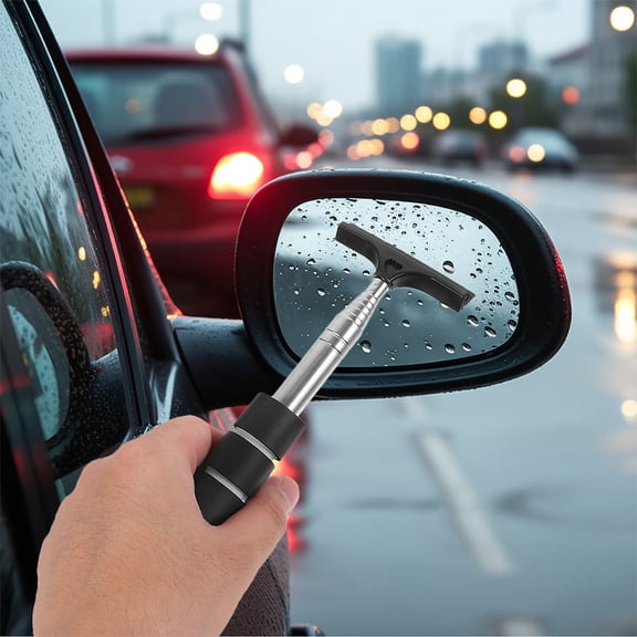 LABRIMP Adjustable Retractable Black Car Mirror Cleaner Brush 3 Pieces