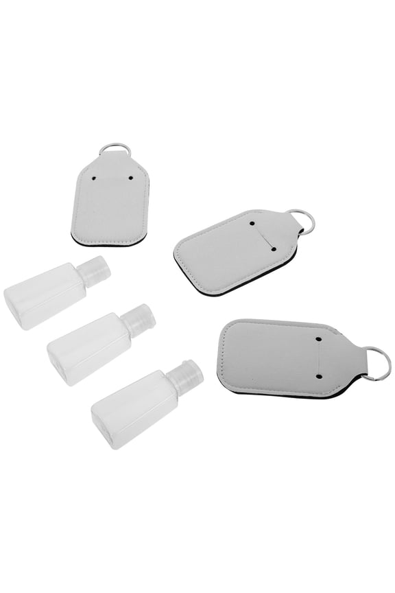 3Sets Keychain Lotion Bottle Carriers in White for Practical Daily Use and Travel