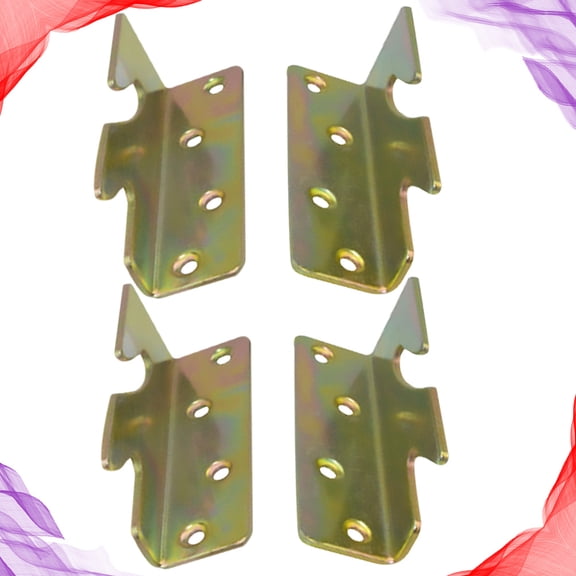 LABRIMP 4Pcs Bed Hinge Golden Iron Bed Fittings Hardware For Furniture Accessories