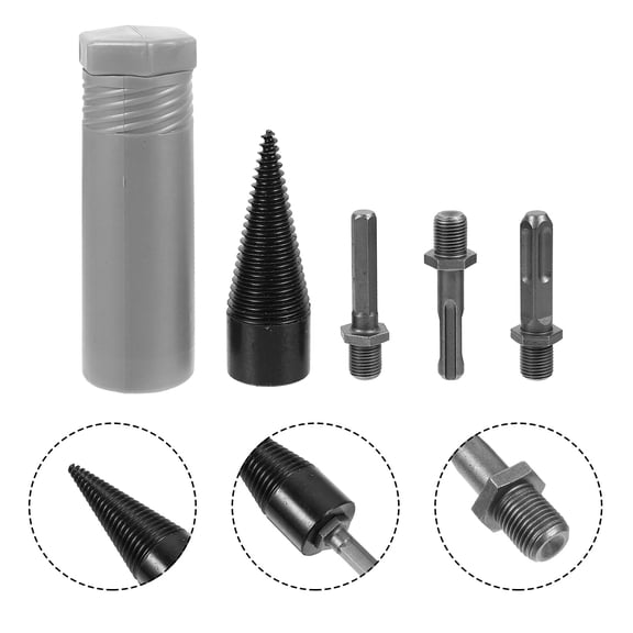 LABRIMP 4Pcs Cone Drill Bit Set for Woodworking Tools and Firewood Preparation