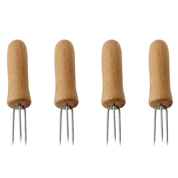 LABRIMP 4Pcs Stainless Steel Forks Compact Size for Camping Fruit Picks