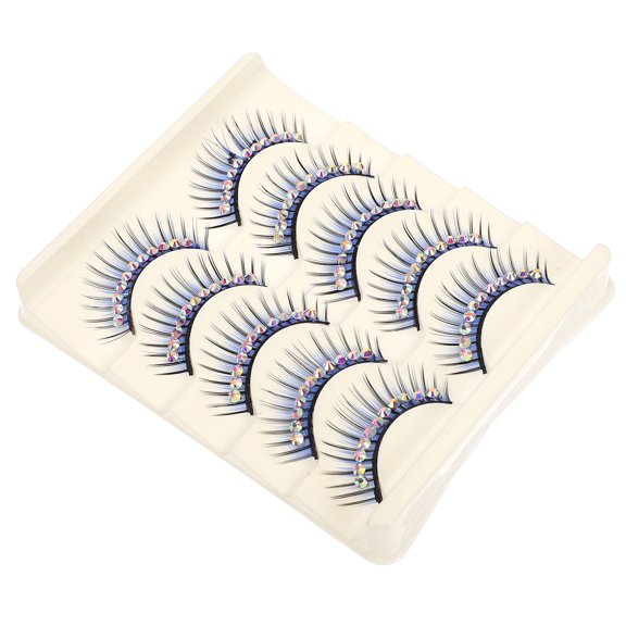 LABRIMP Dramatic Blue Fake Eyelashes for Stage and Party Decor 5Pairs